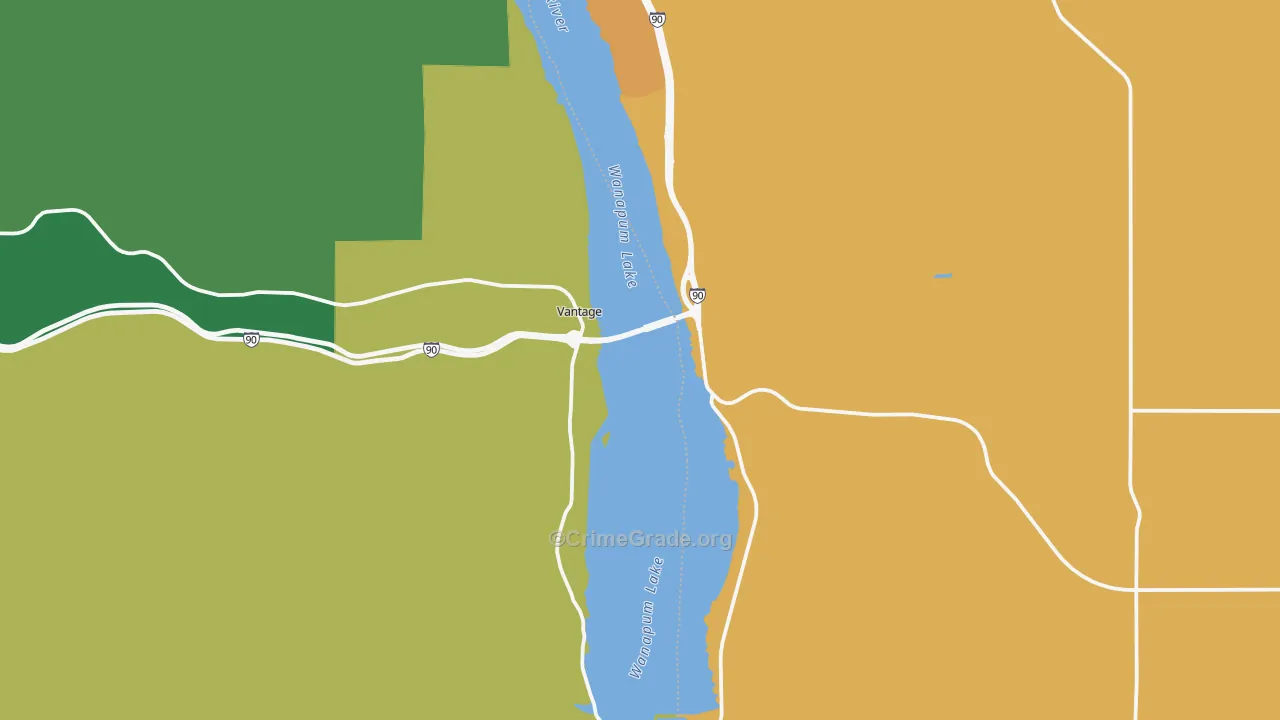 Vantage, WA Map of Theft Rates