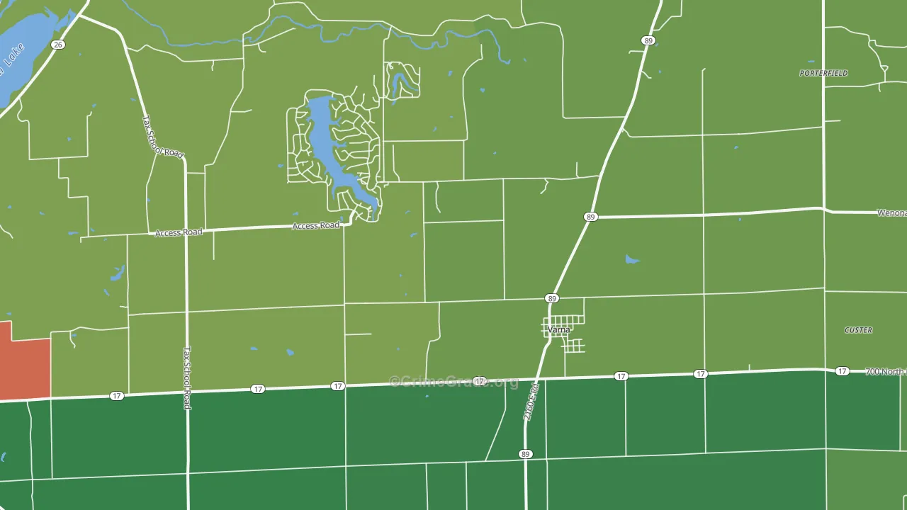 Varna, IL Map of Theft Rates