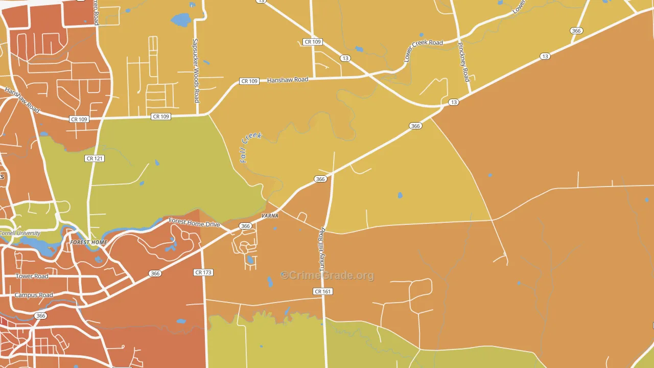 Varna, NY Map of Theft Rates