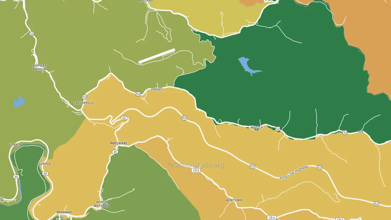 Varney, WV Map of Theft Rates