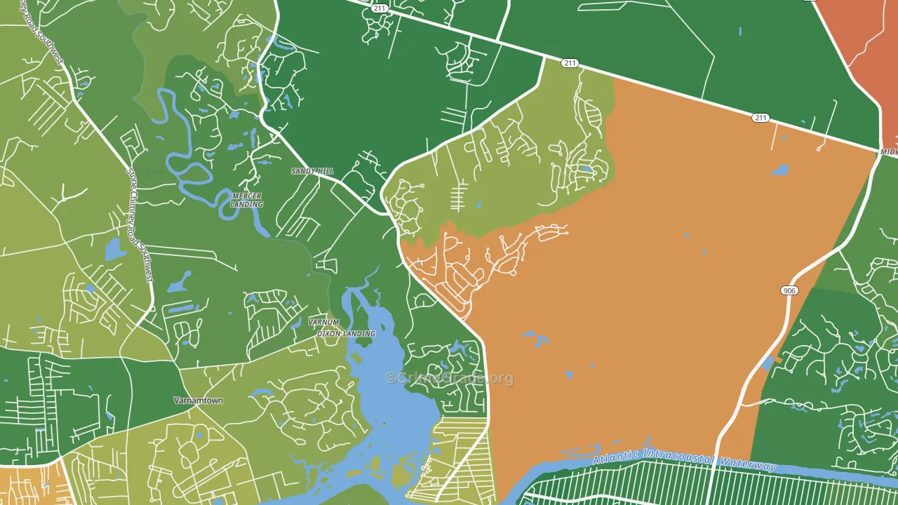 Varnum, NC Map of Theft Rates