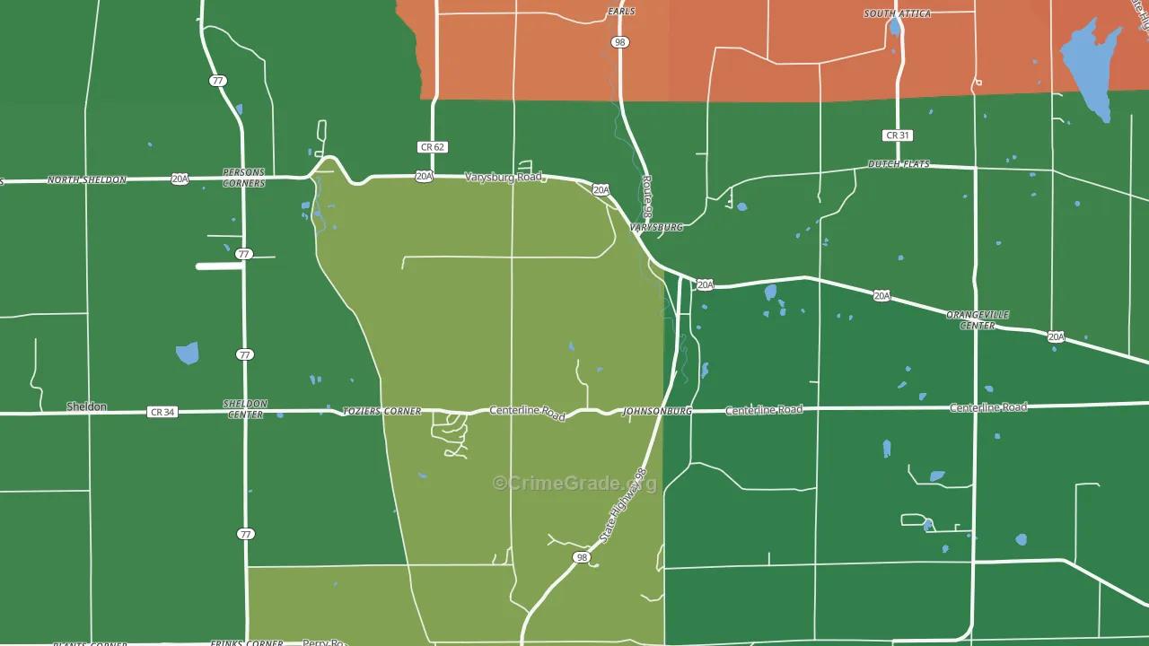 Varysburg, NY Map of Theft Rates