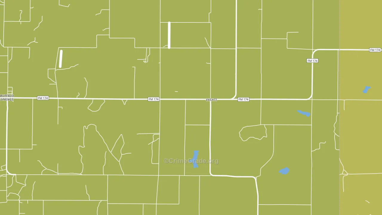 Vashti, TX Map of Theft Rates