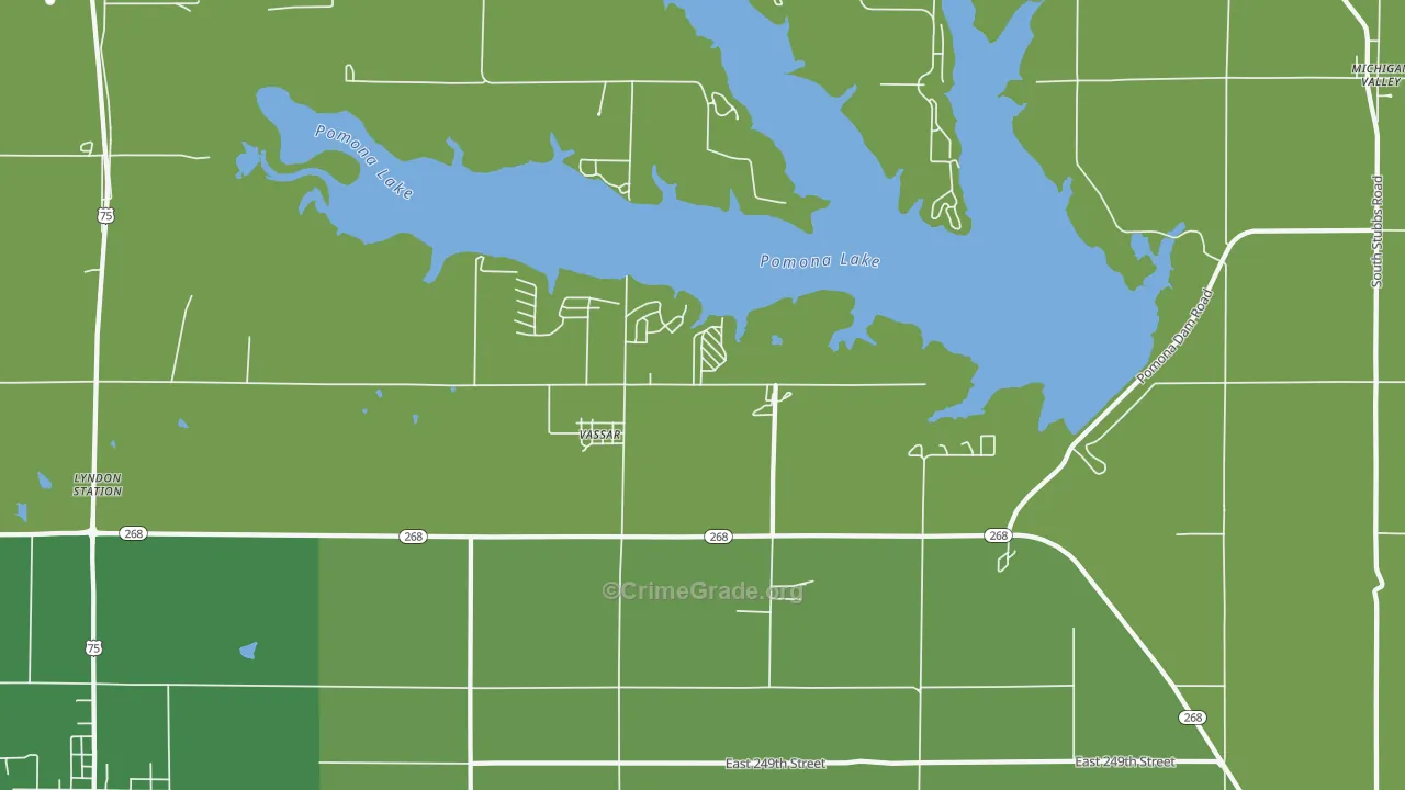 Vassar, KS Map of Theft Rates