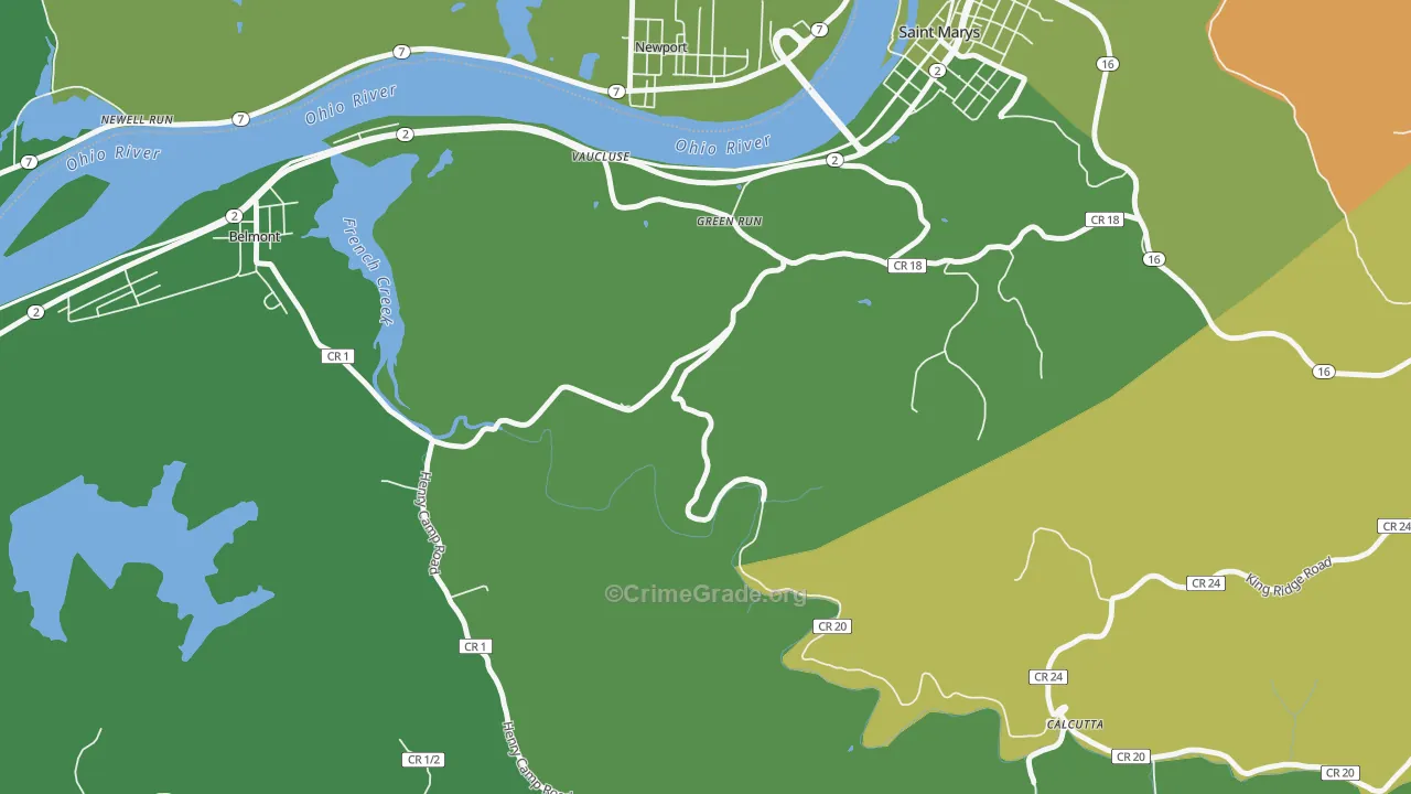 Vaucluse, WV Map of Theft Rates