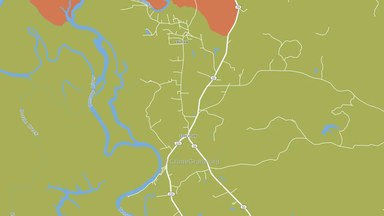 Vaughn, AL Map of Theft Rates