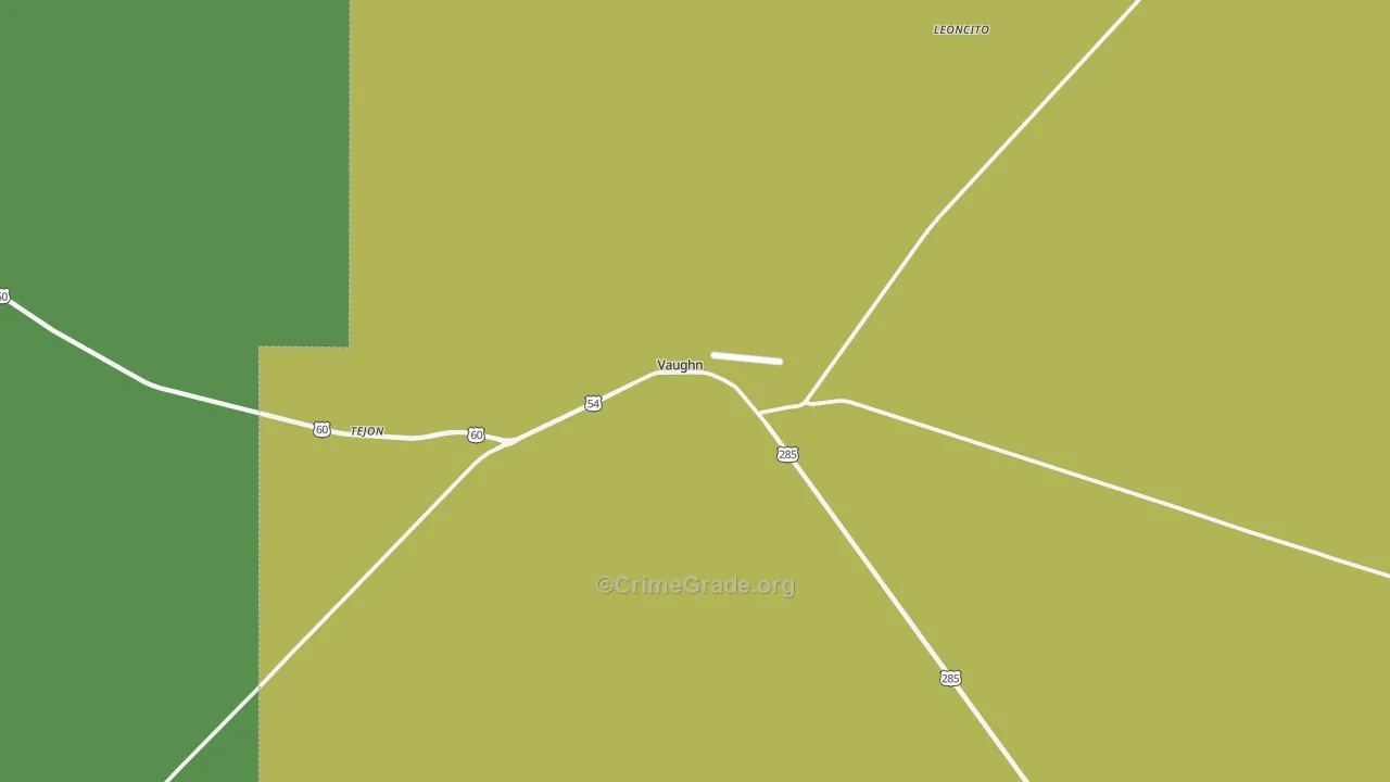 Vaughn, NM Map of Theft Rates