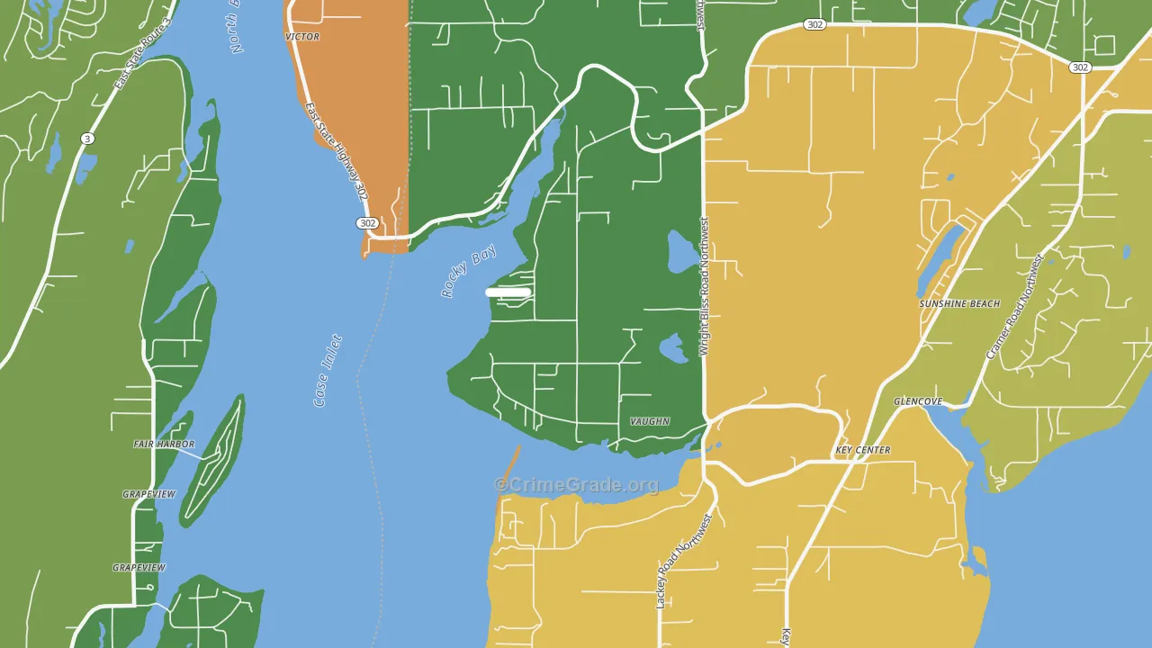 Vaughn, WA Map of Theft Rates