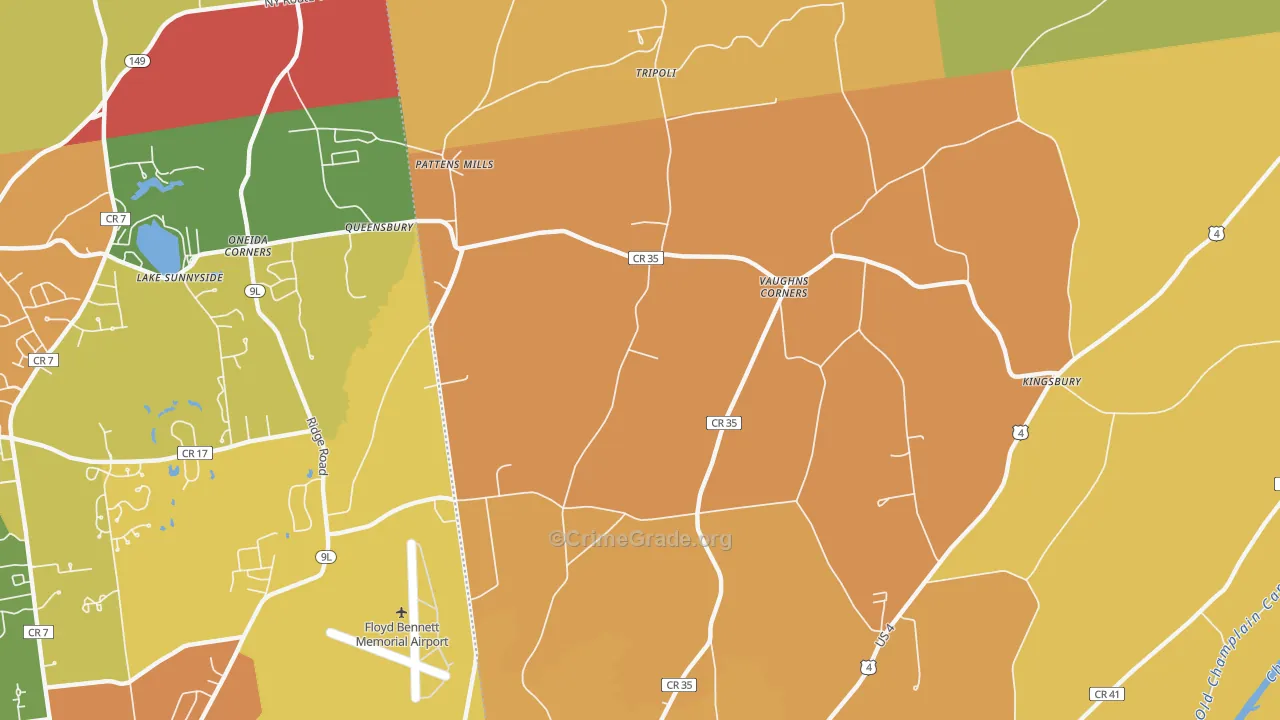 Vaughns Corners, NY Map of Theft Rates