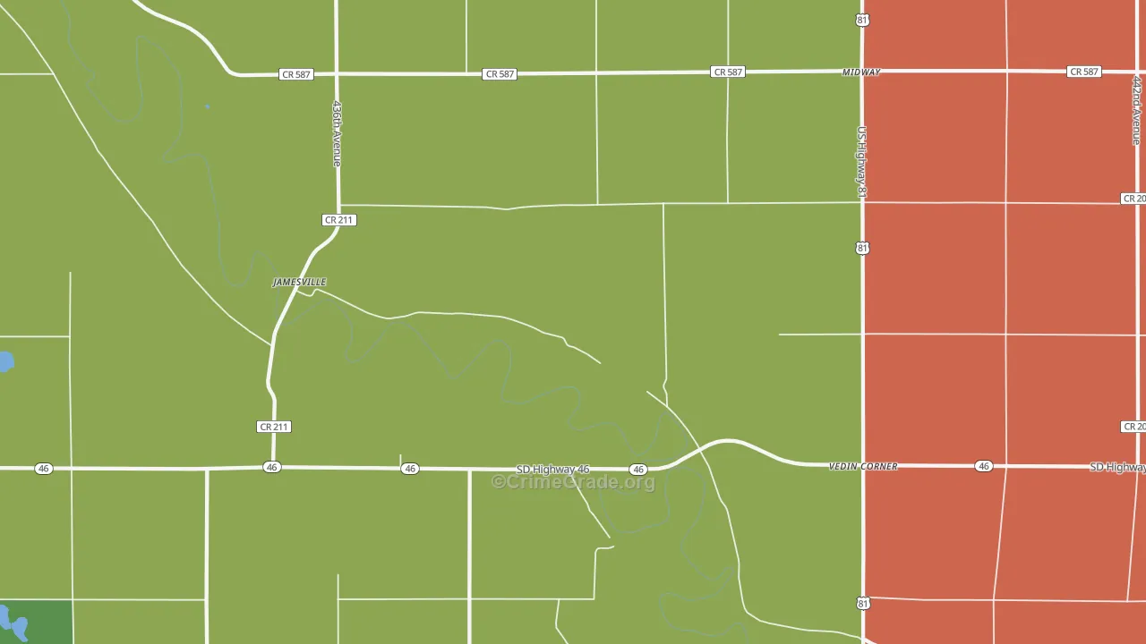 Vedin Corner, SD Map of Theft Rates
