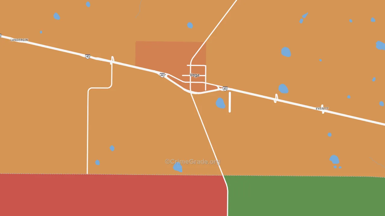 Vega, TX Map of Theft Rates