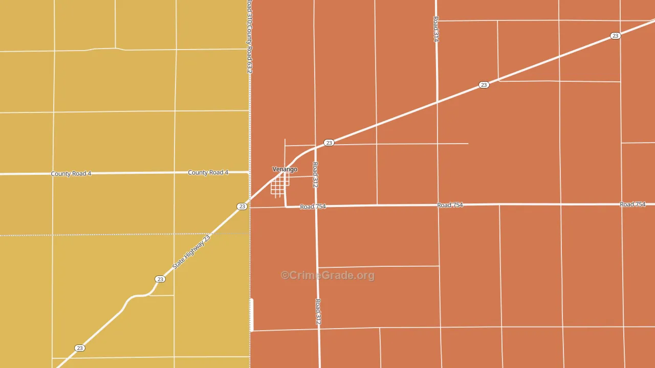 Venango, NE Map of Theft Rates