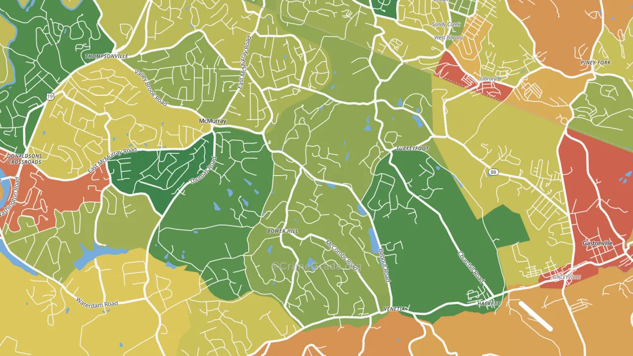 Venetia, PA Map of Theft Rates