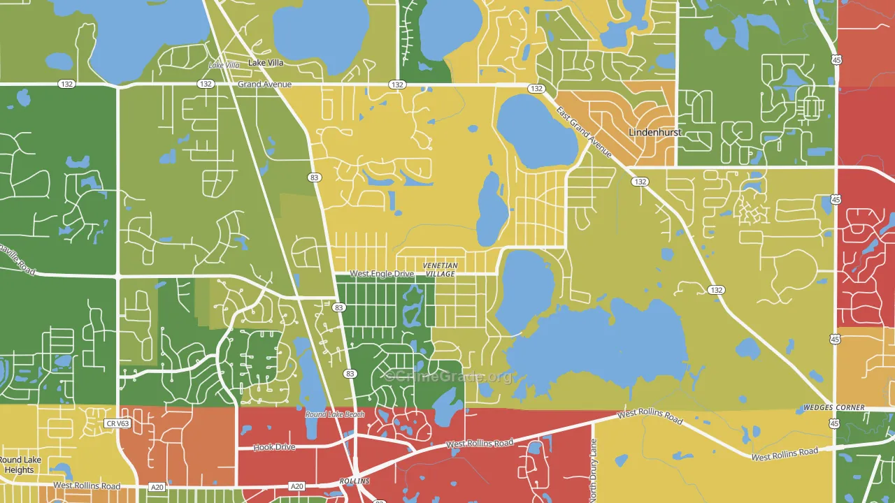 Venetian Village, IL Map of Theft Rates
