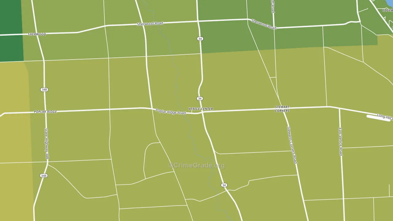 Venice Center, NY Map of Theft Rates