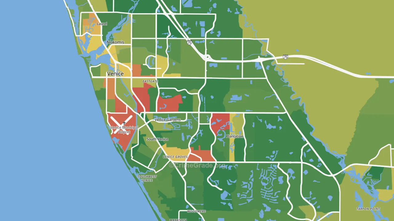 Venice, FL Map of Theft Rates