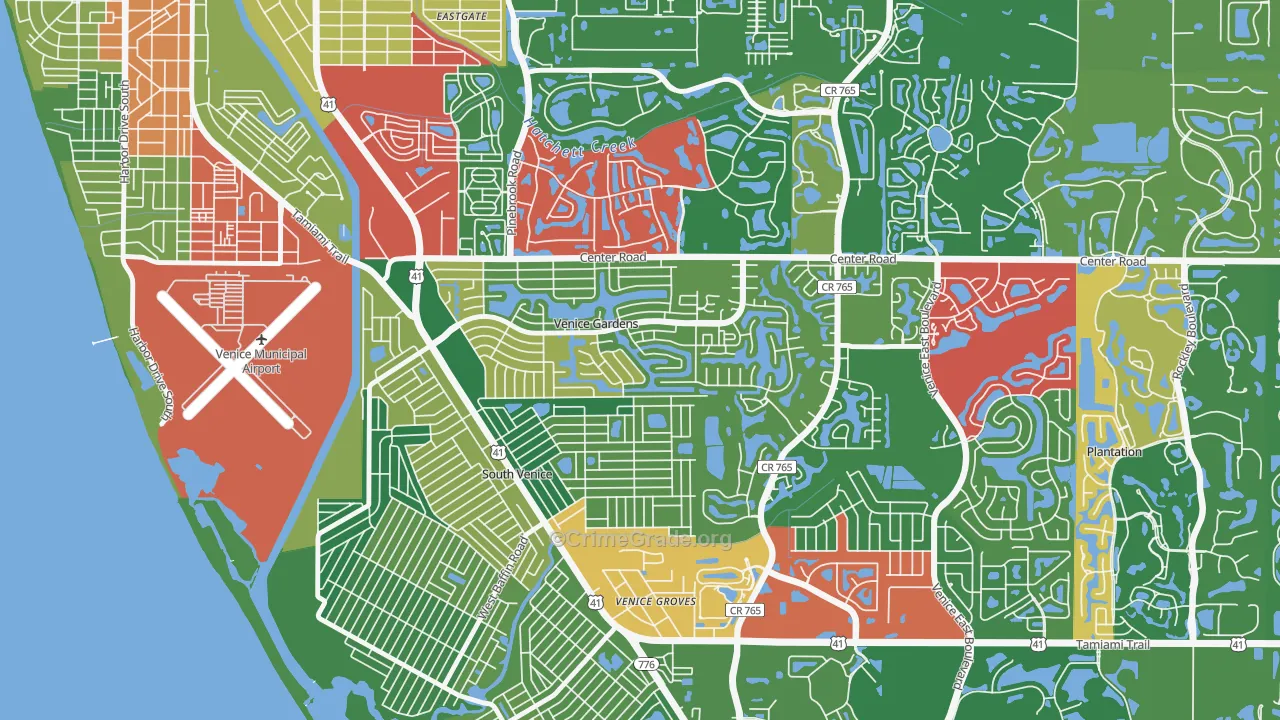 Venice Gardens, FL Map of Theft Rates