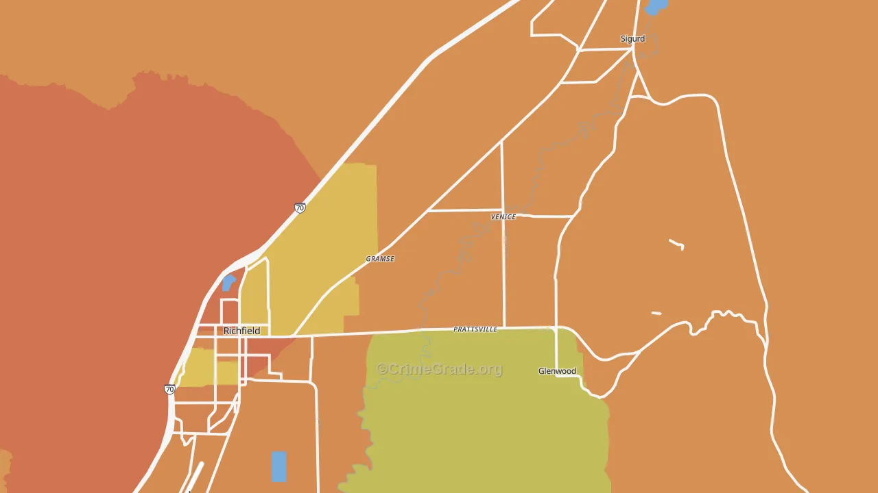 Venice, UT Map of Theft Rates