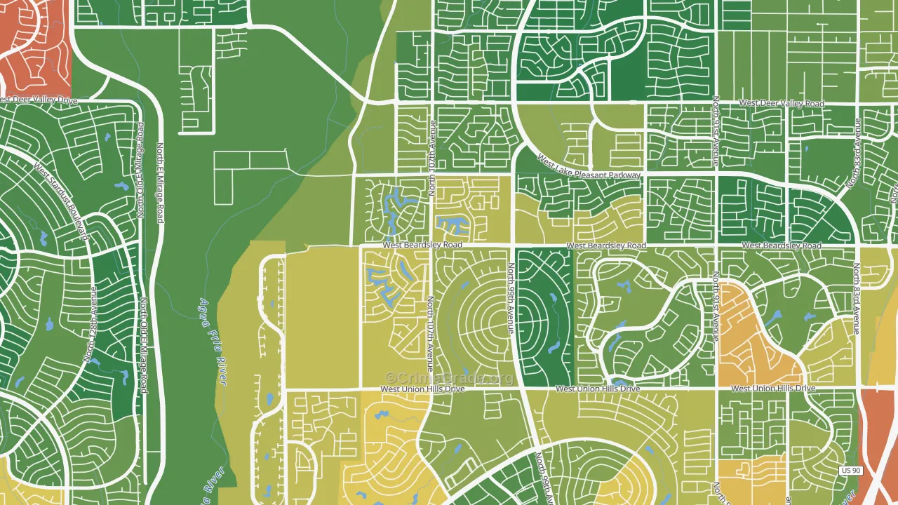 Ventana Lakes, Peoria, AZ Map of Theft Rates