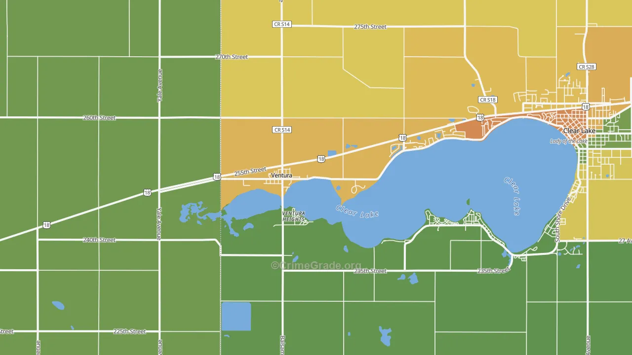Ventura, IA Map of Theft Rates
