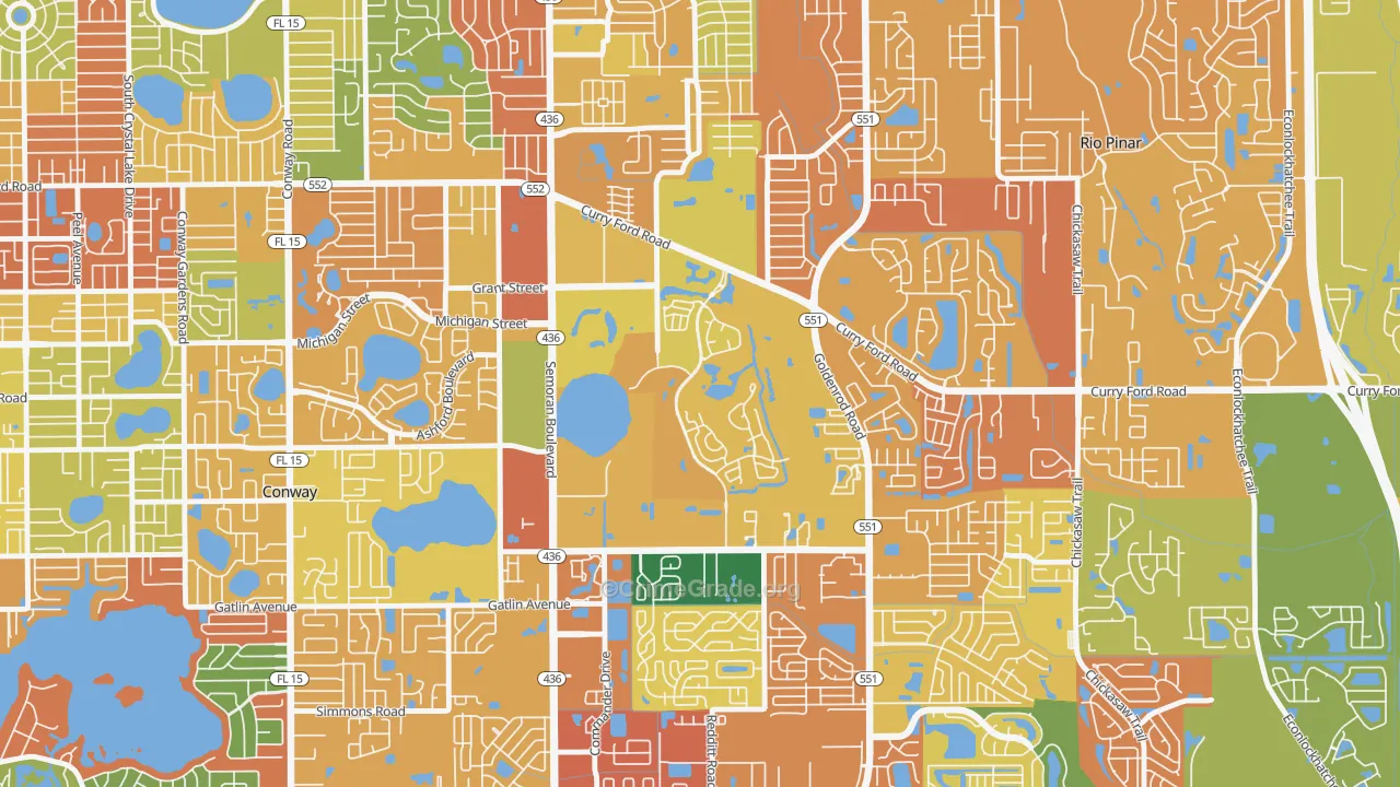 Ventura, Orlando, FL Map of Theft Rates