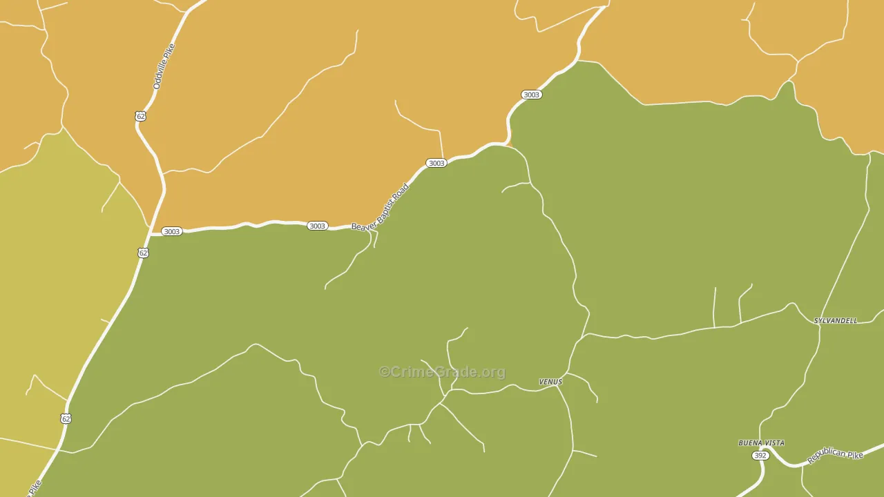 Venus, KY Map of Theft Rates