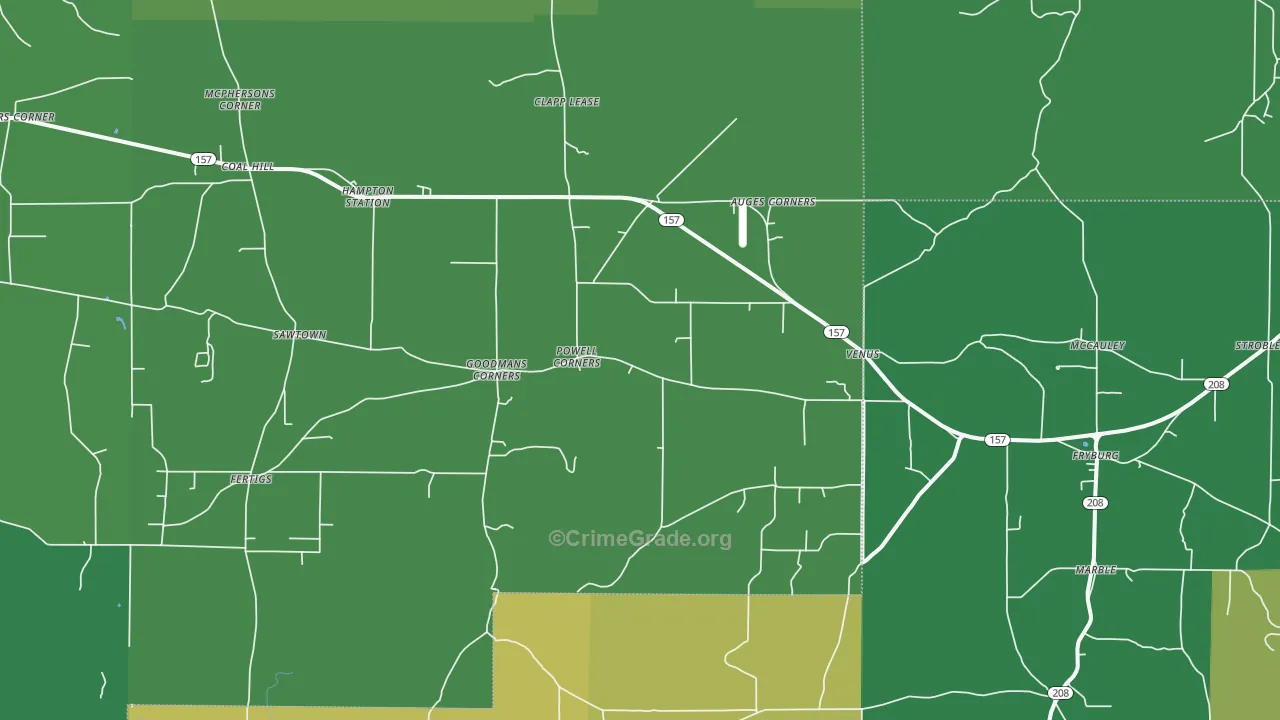 Venus, PA Map of Theft Rates