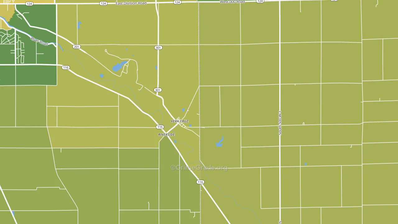 Vera Cruz, IN Map of Theft Rates