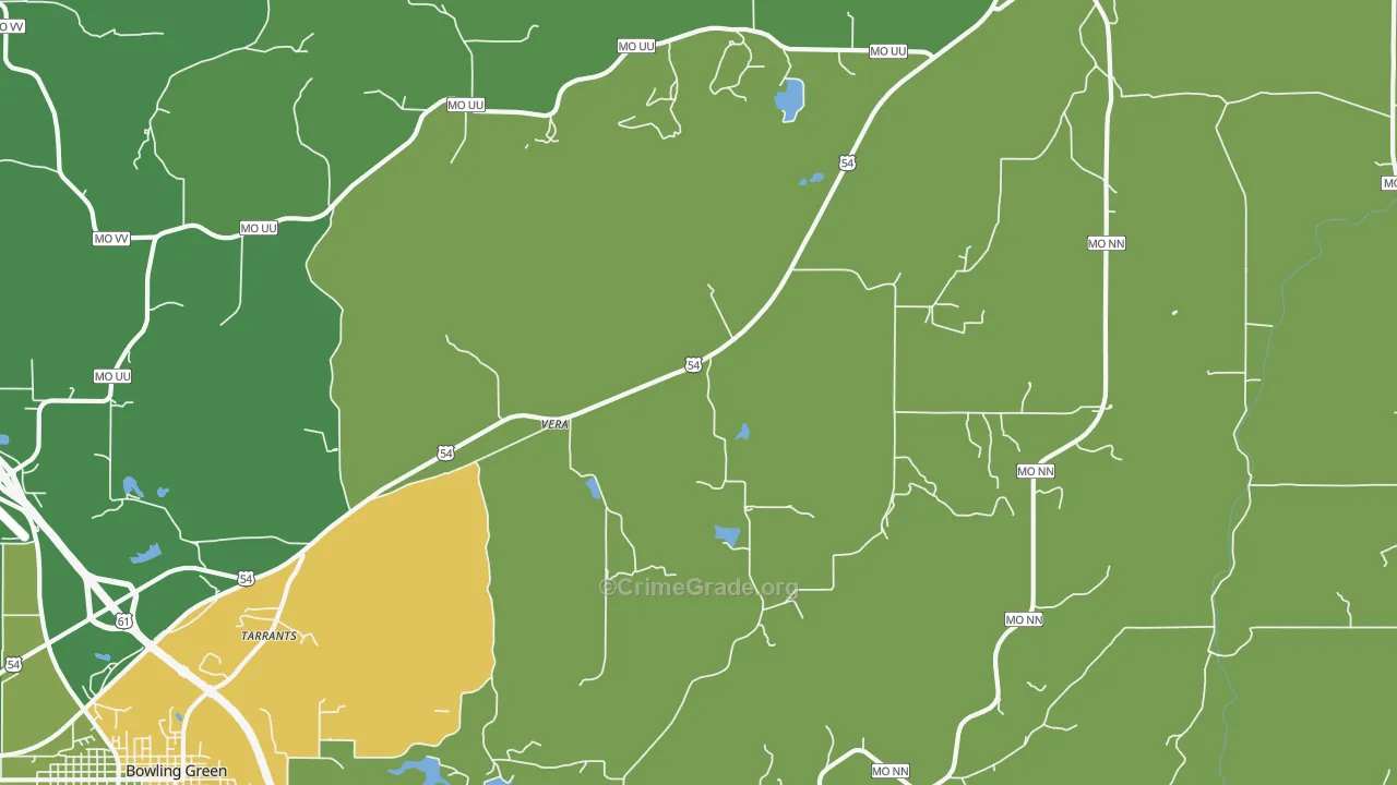 Vera, MO Map of Theft Rates