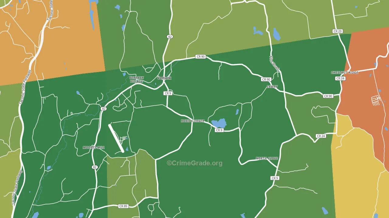 Verbank, NY Map of Theft Rates