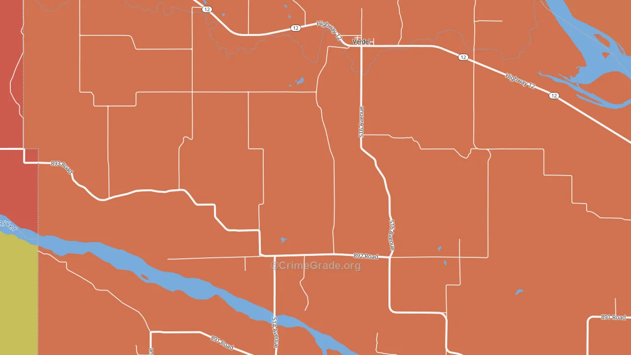 Verdel, NE Map of Theft Rates