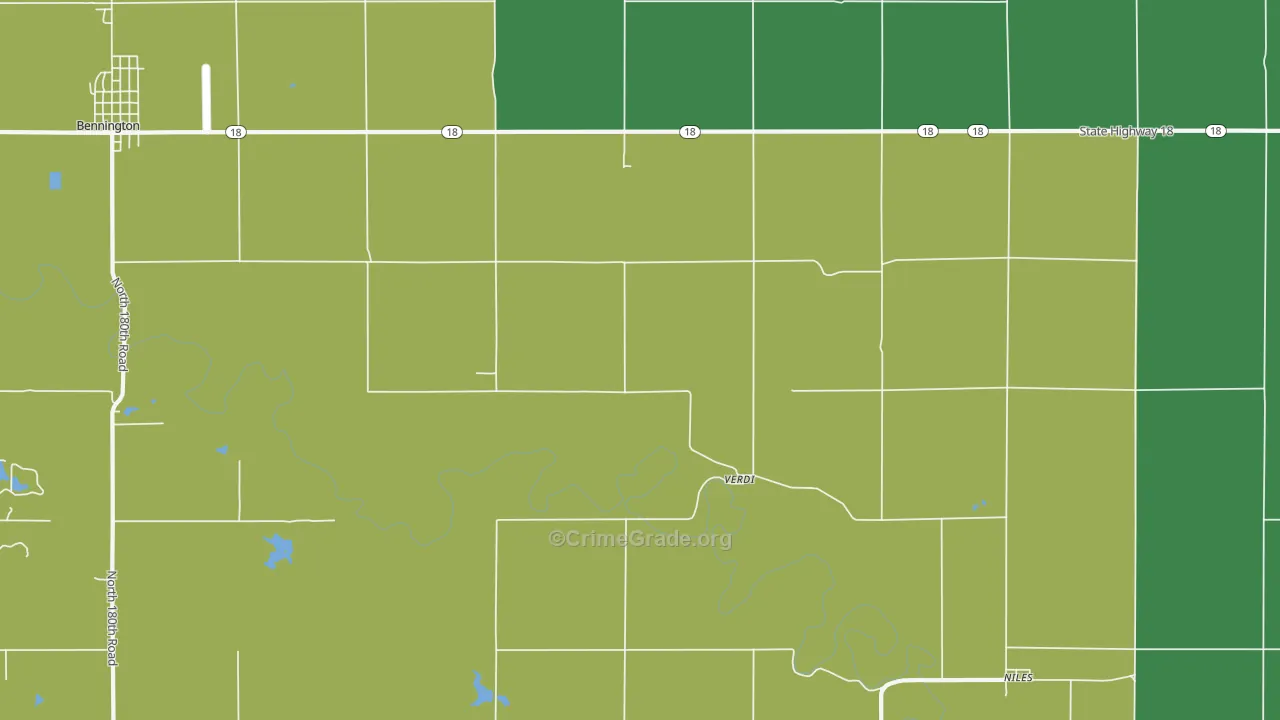 Verdi, KS Map of Theft Rates
