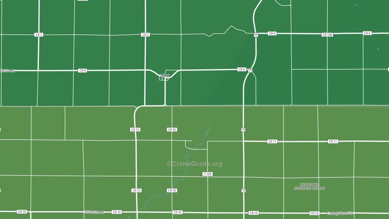 Verdi, MN Map of Theft Rates