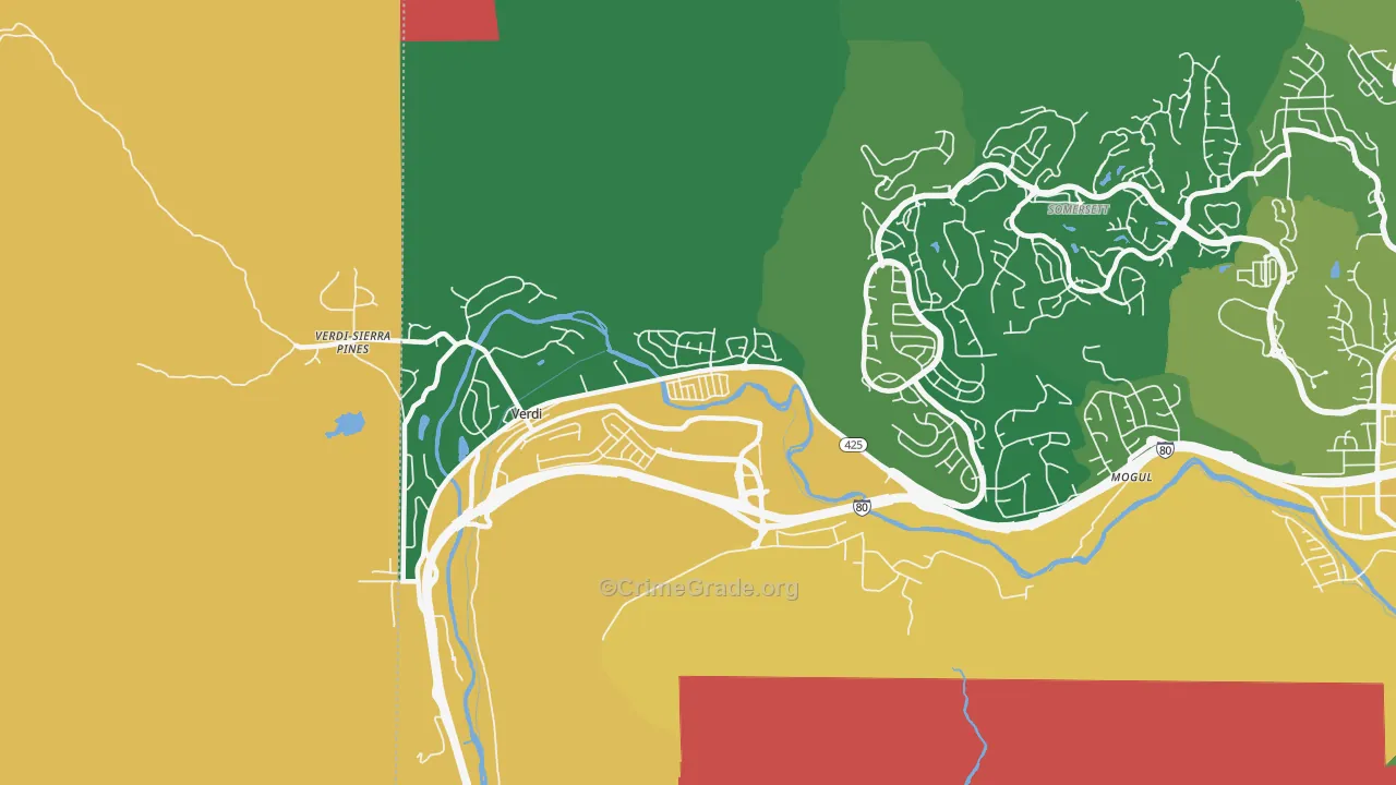 Verdi, NV Map of Theft Rates