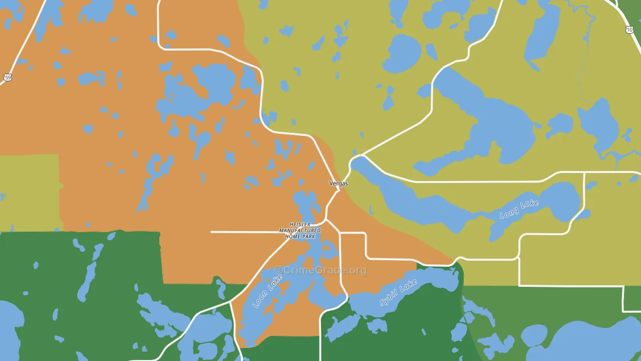 Vergas, MN Map of Theft Rates