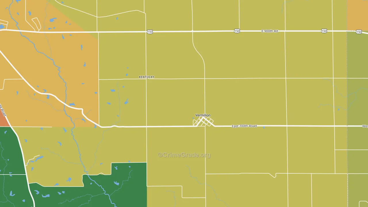Vermilion, IL Map of Theft Rates