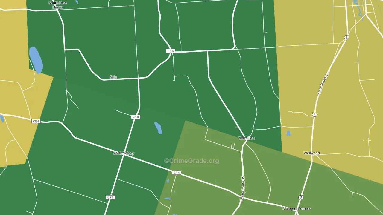 Vermilion, NY Map of Theft Rates