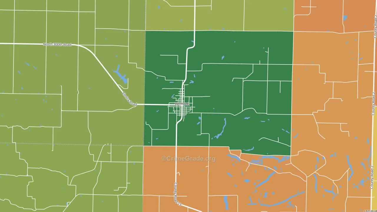 Vermont, IL Map of Theft Rates