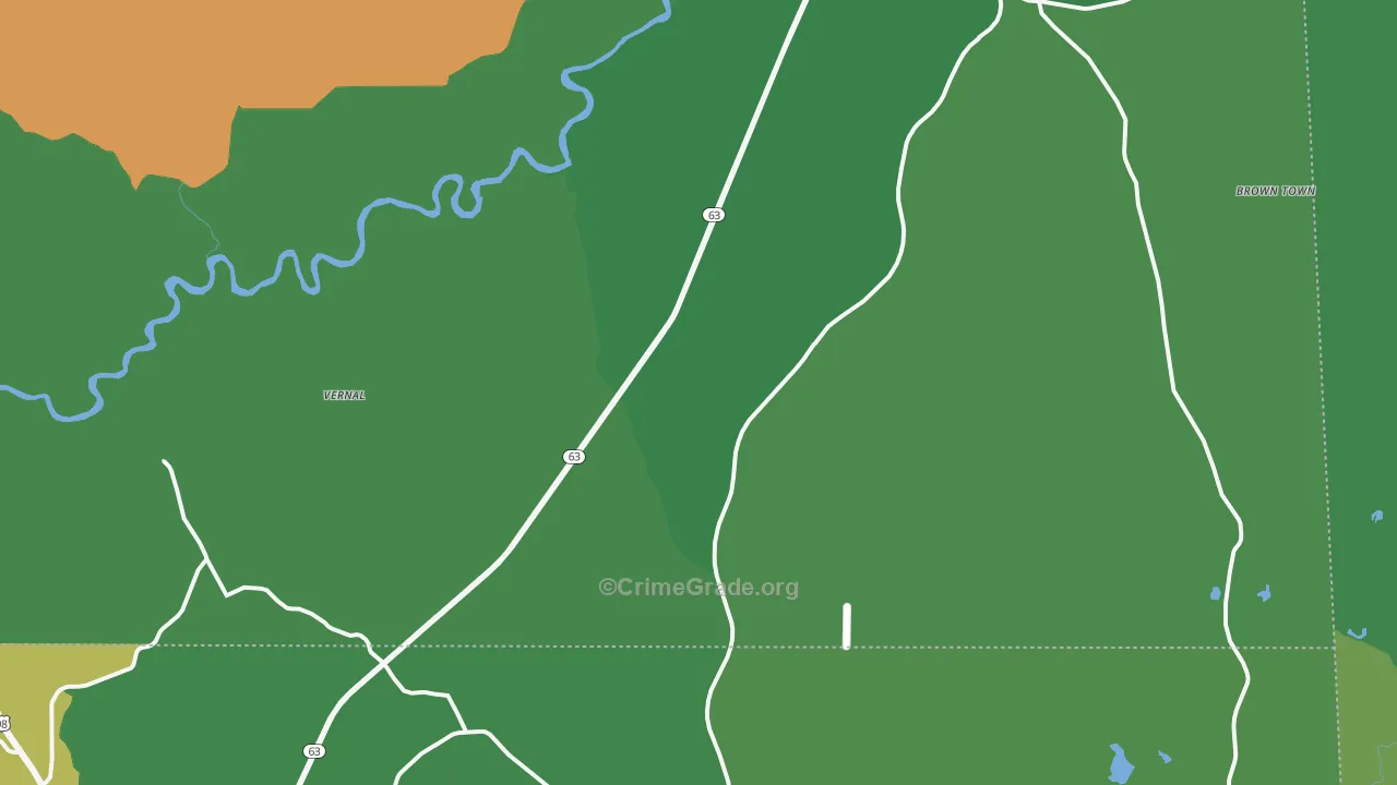 Vernal, MS Map of Theft Rates
