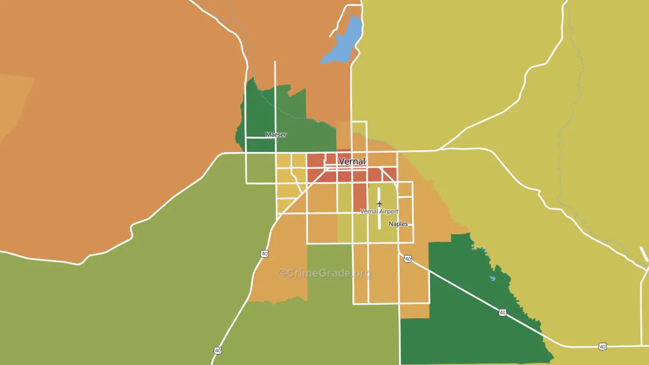 Vernal, UT Map of Theft Rates