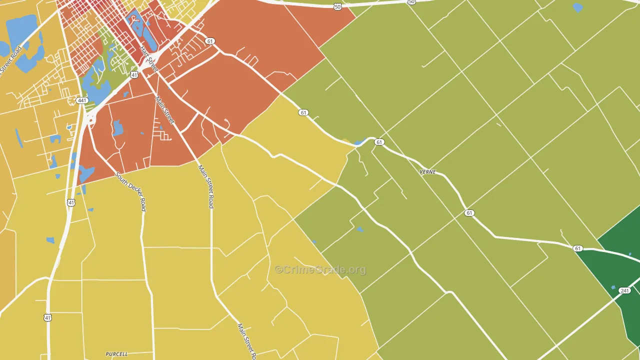 Verne, IN Map of Theft Rates