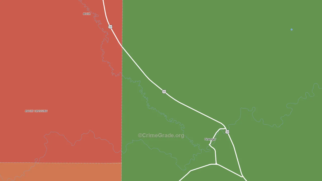 Verne, WY Map of Theft Rates
