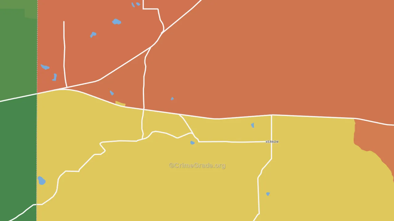 Vernon, AZ Map of Theft Rates