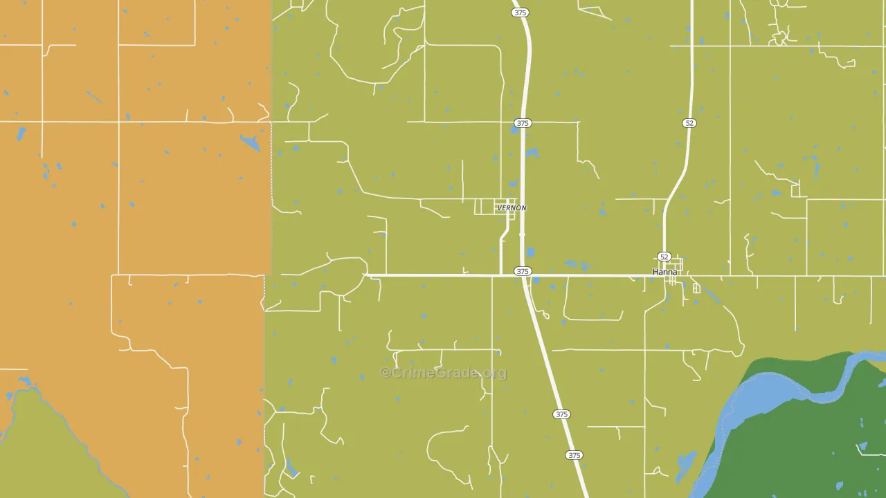 Vernon, OK Map of Theft Rates