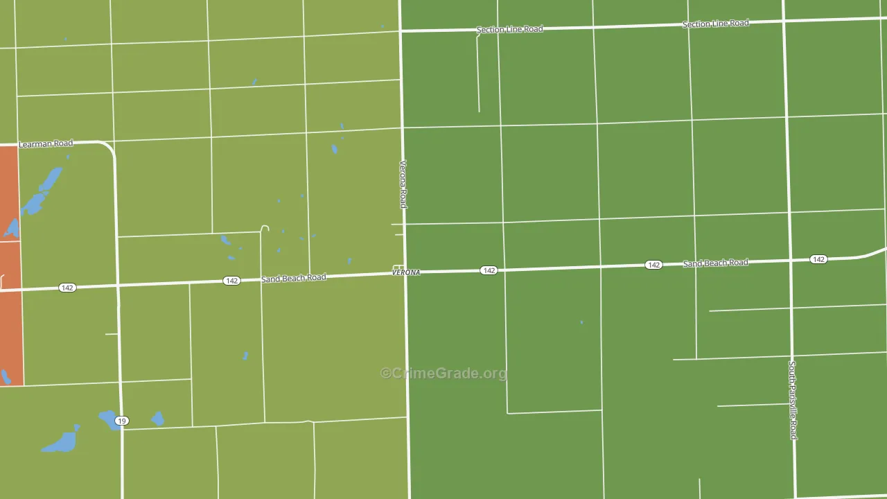 Verona, MI Map of Theft Rates