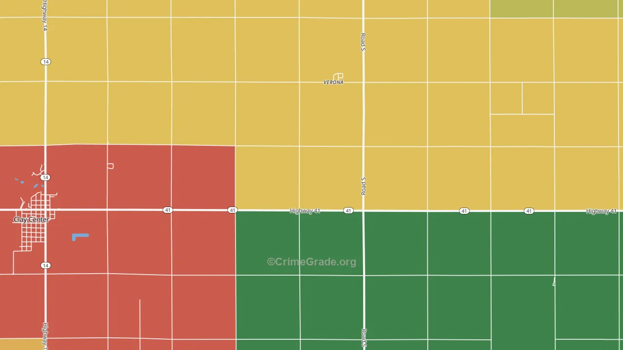Verona, NE Map of Theft Rates