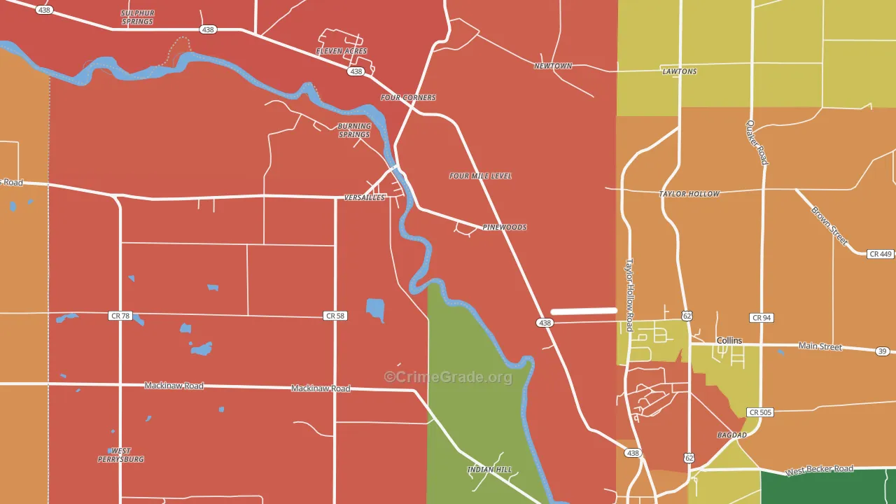 Versailles, NY Map of Theft Rates