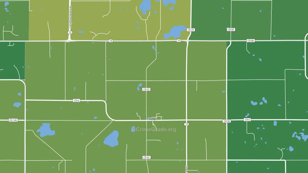 Veseli, MN Map of Theft Rates