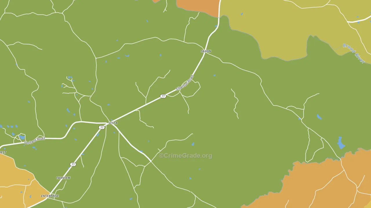 Vesta, GA Map of Theft Rates