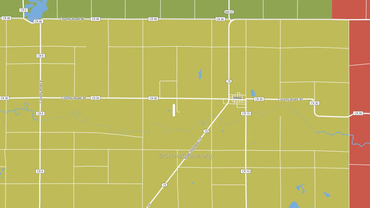Vesta, MN Map of Theft Rates